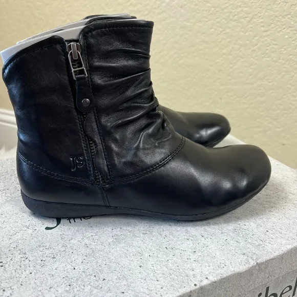 Josef Seibel genuine leather ankle boots black color size EU 36 size US 5 5.5