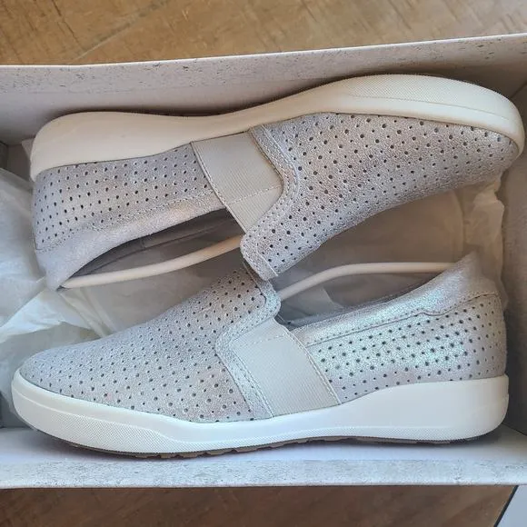 Josef Seibel Muster Silver CUTE Leather Slip On Casual Sneakers Womens EU 37 / 6