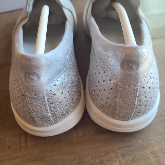 Josef Seibel Muster Silver CUTE Leather Slip On Casual Sneakers Womens EU 37 / 6