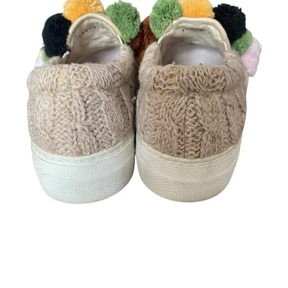 Joshua Sanders Pom Pom Slip On Sneakers Tan size 36 size 6 US