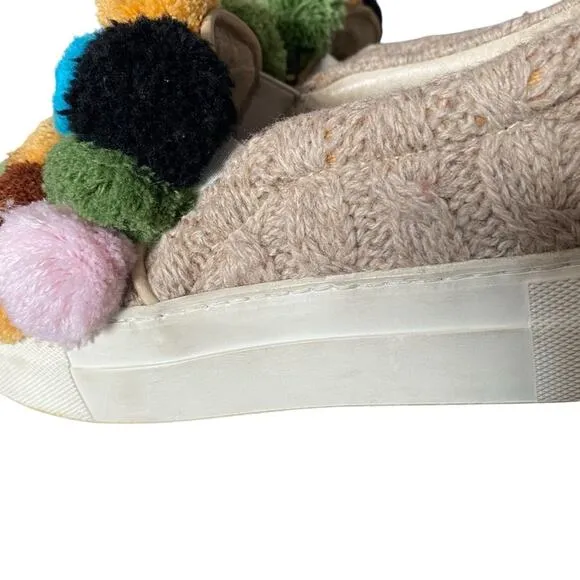Joshua Sanders Pom Pom Slip On Sneakers Tan size 36 size 6 US