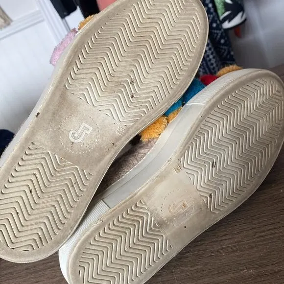 Joshua Sanders Pom Pom Slip On Sneakers Tan size 36 size 6 US