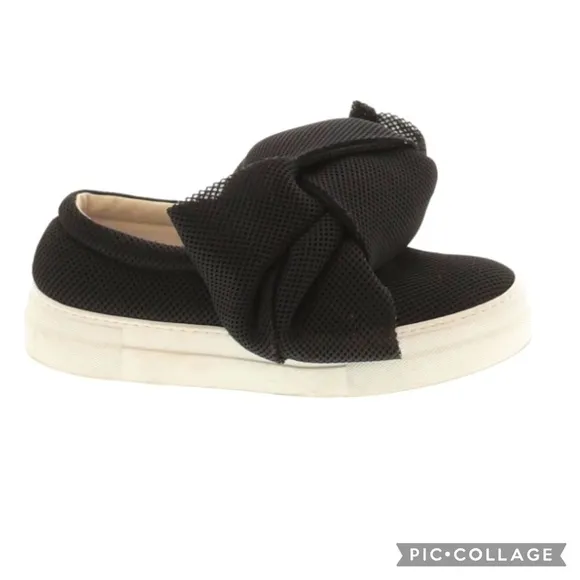 Joshua Sanders Puffy Bow Platform Slip On Sneakers