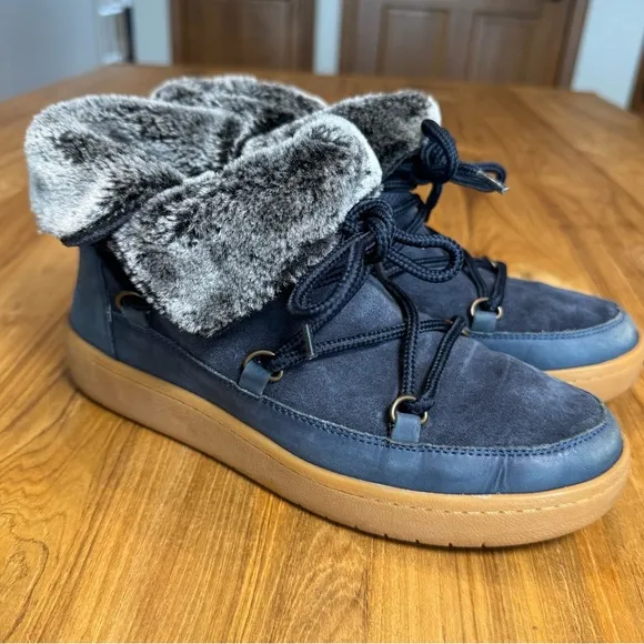 Joules Suede Boots Women’s 37 (US 6) Joules Charlton Boots Fold-Over Dark Blue