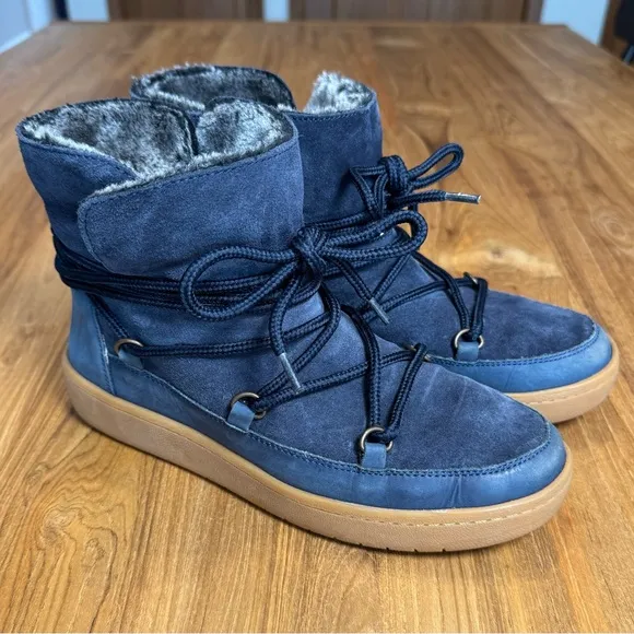 Joules Suede Boots Women’s 37 (US 6) Joules Charlton Boots Fold-Over Dark Blue