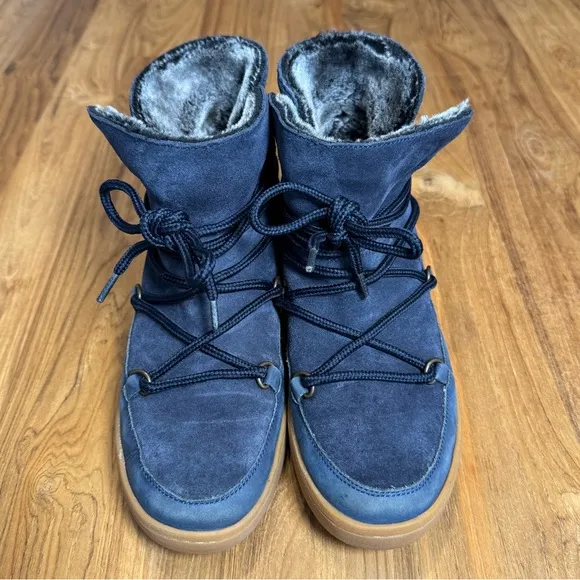 Joules Suede Boots Women’s 37 (US 6) Joules Charlton Boots Fold-Over Dark Blue