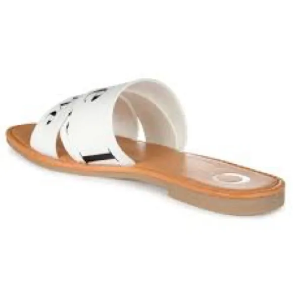 JOURNEE COLLECTION IVANTE COMFORT FOAM CRISSCROSS SLIDES SANDALS NWT SZ 7.5