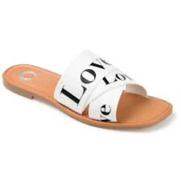 JOURNEE COLLECTION IVANTE COMFORT FOAM CRISSCROSS SLIDES SANDALS NWT SZ 7.5