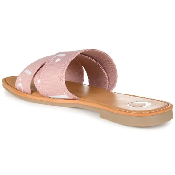 JOURNEE COLLECTION IVANTE COMFORT FOAM CRISSCROSS SLIDES SANDALS NWT