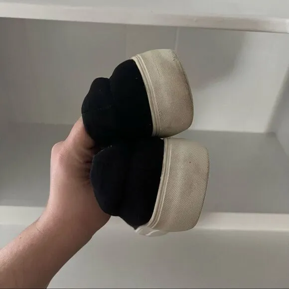 J/Slide Black Platform Slip On Fabric Upper Sneakers