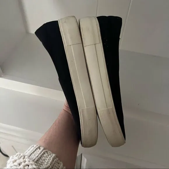 J/Slide Black Platform Slip On Fabric Upper Sneakers