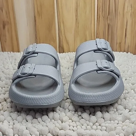 J/SLIDES BEACH SLIDES EVA SOCOOL GRAY SANDALS NIB WOMENS SIZE 8