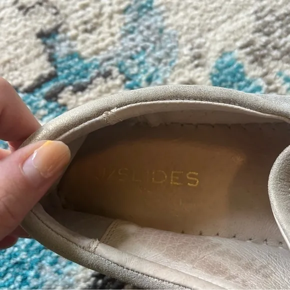 J/Slides cream leather espadrilles wicker coastal slide on shoes with a tassel