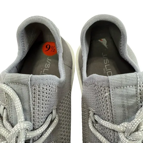 J/Slides Demetria Lace-Up Slip-On Grey Breathable Knit Sneakers Women’s Size 9.5