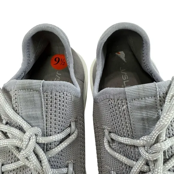 J/Slides Demetria Lace-Up Slip-On Grey Breathable Knit Sneakers Women’s Size 9.5