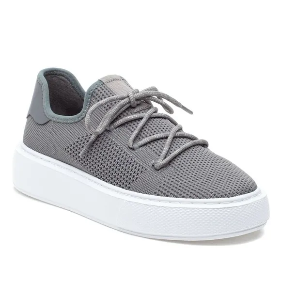 J/Slides Demetria Lace-Up Slip-On Grey Breathable Knit Sneakers Women’s Size 9.5