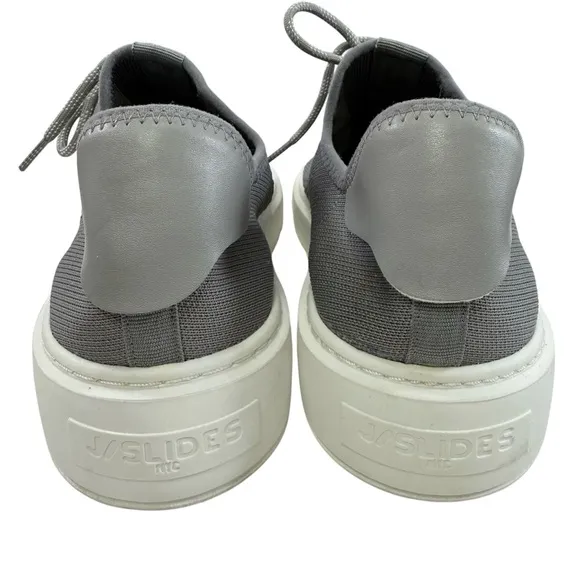 J/Slides Demetria Lace-Up Slip-On Grey Breathable Knit Sneakers Women’s Size 9.5