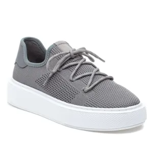 J/Slides Demetria Lace-Up Slip-On Grey Breathable Knit Sneakers Women’s Size 9.5
