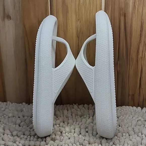 J/SLIDES EVA SQUISH SANDALS WHITE LADIES SLIDES SIZE 8 NIB
