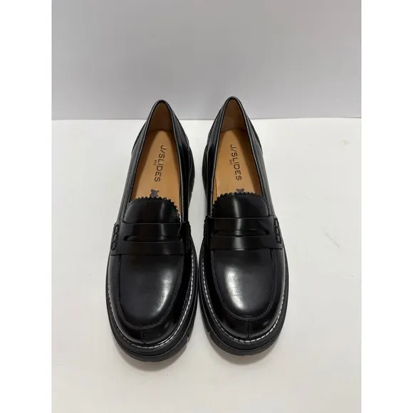 J/Slides NYC Women 9.5 Chunky Penny Loafers Office Retro Academia Preppy 90' Y2K