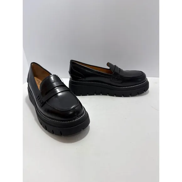 J/Slides NYC Women 9.5 Chunky Penny Loafers Office Retro Academia Preppy 90' Y2K