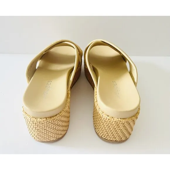 J/Slides Quackie Platform‎ Vegan Chunky Sandal Woven 9.5 Strap Wedge Resort $168