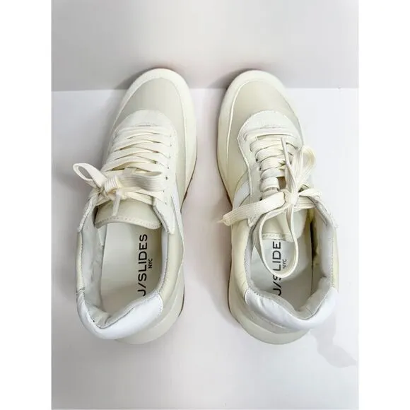 J/Slides Sneakers Size 7 Cream Leather Lifestyle Athletic and Training Shoes NEW