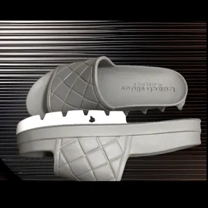 J/Slides STUD Slide Platform Sandals New Women's Shoes Grey W/White Bottoms NIB