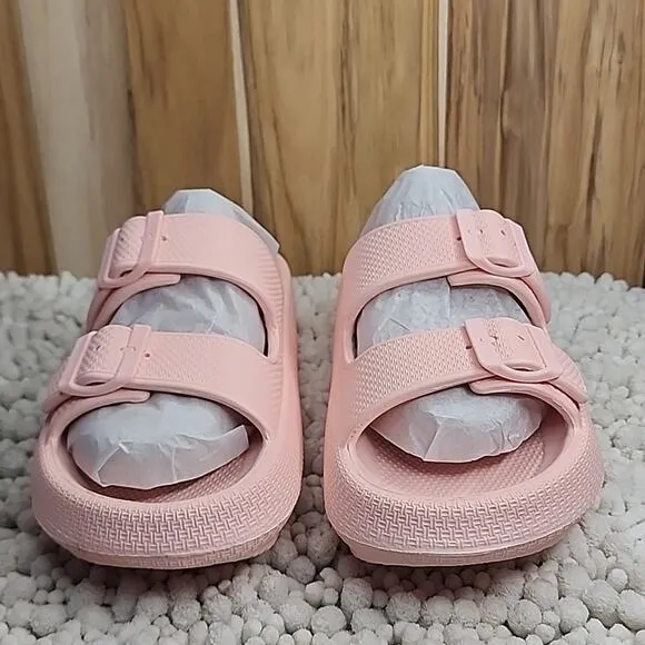 J/SLIDES STYLE EVA SQUISH LIGHT PINK CUTE FOAM SANDALS LADIES SIZE 8