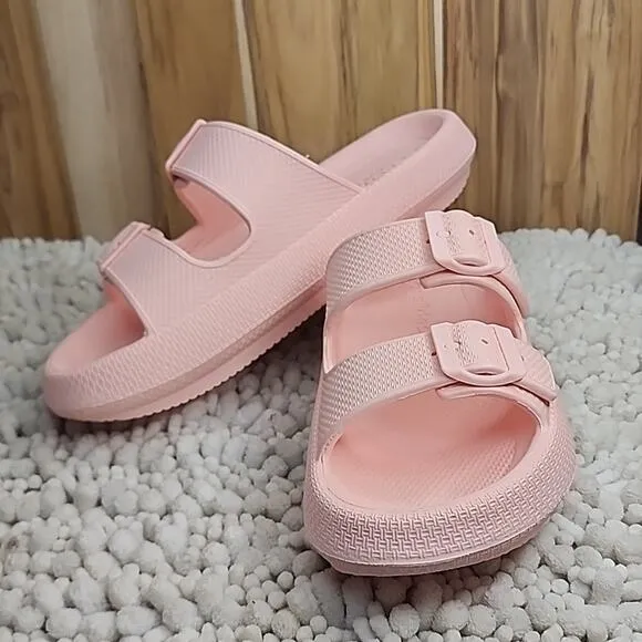 J/SLIDES STYLE EVA SQUISH LIGHT PINK CUTE FOAM SANDALS LADIES SIZE 8