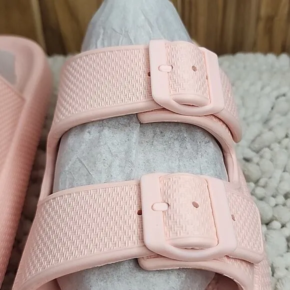 J/SLIDES STYLE EVA SQUISH LIGHT PINK CUTE FOAM SANDALS LADIES SIZE 8