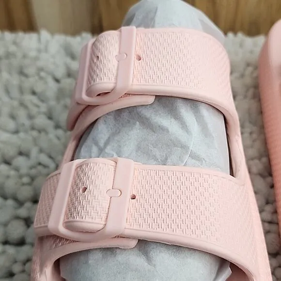 J/SLIDES STYLE EVA SQUISH LIGHT PINK CUTE FOAM SANDALS LADIES SIZE 8