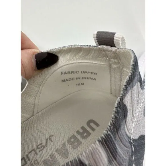 J/Slides Urban Sport Dyann Grey Camo Knit Stretch Sneakers Women’s 10M NIB