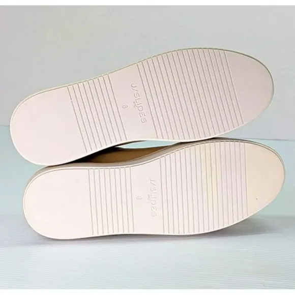 J/Slides Women's Nataly Platform Sneakers Light Sand Leather Size 8 (MSRP $169)