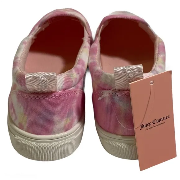 Juicy Couture Pink Pastel Tie Dye Embellished Slip On Sneakers Size 7.5