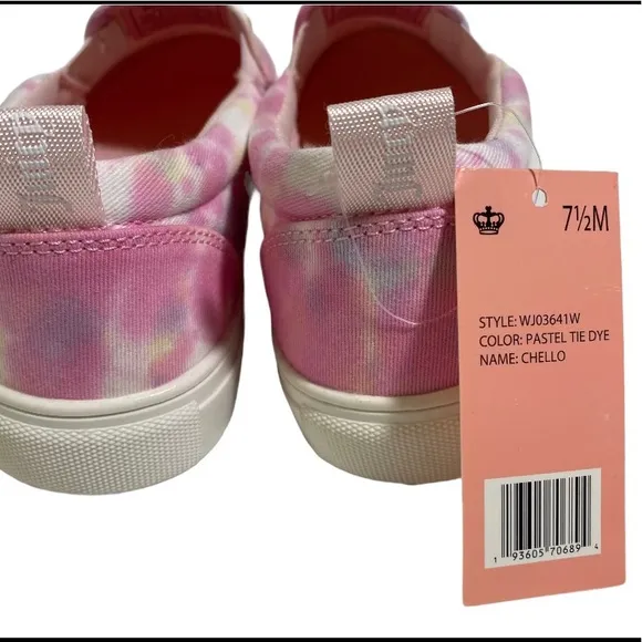 Juicy Couture Pink Pastel Tie Dye Embellished Slip On Sneakers Size 7.5