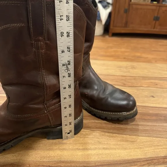 Justin Worker II Rugged Utah Waterproof Pull On Western Boots Brown Leather 12D
