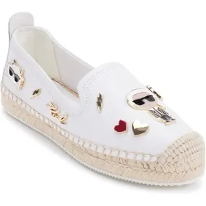 Karl Lagerfeld Paris Women's Embellished Slip-on Espadrille, White Size 5.5M