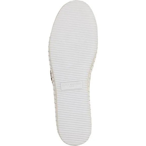 Karl Lagerfeld Paris Women's Embellished Slip-on Espadrille, White Size 5.5M