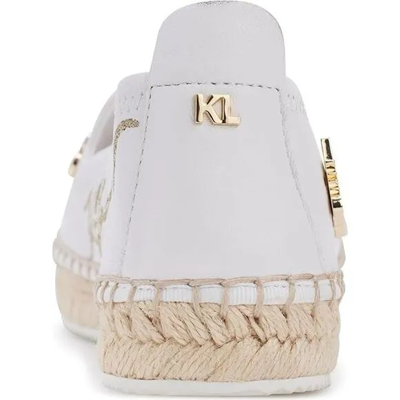 Karl Lagerfeld Paris Women's Embellished Slip-on Espadrille, White Size 5.5M