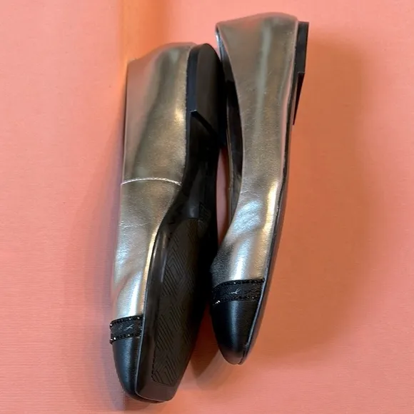 Karl Lagerfeld Silver and Black Women's Flats