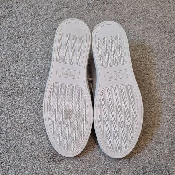 KATE SPADE Aleta Slip-On Leather Sneakers Size 8.5 White