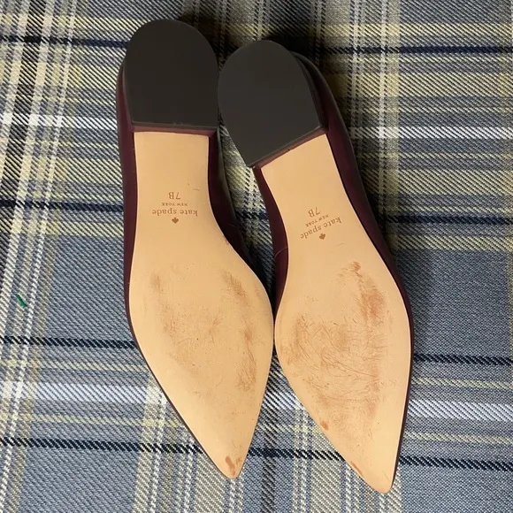 Kate Spade Burgundy Neely Flats w/ bow