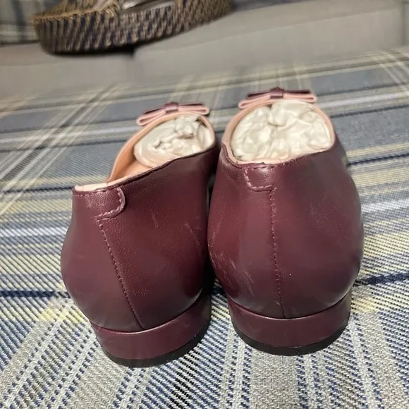 Kate Spade Burgundy Neely Flats w/ bow