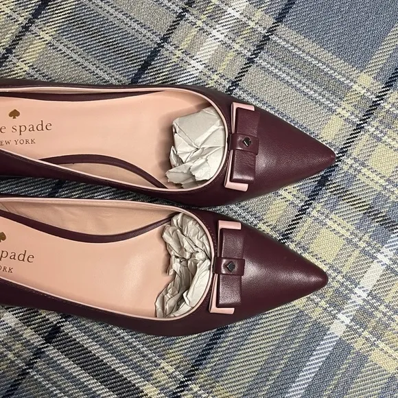 Kate Spade Burgundy Neely Flats w/ bow