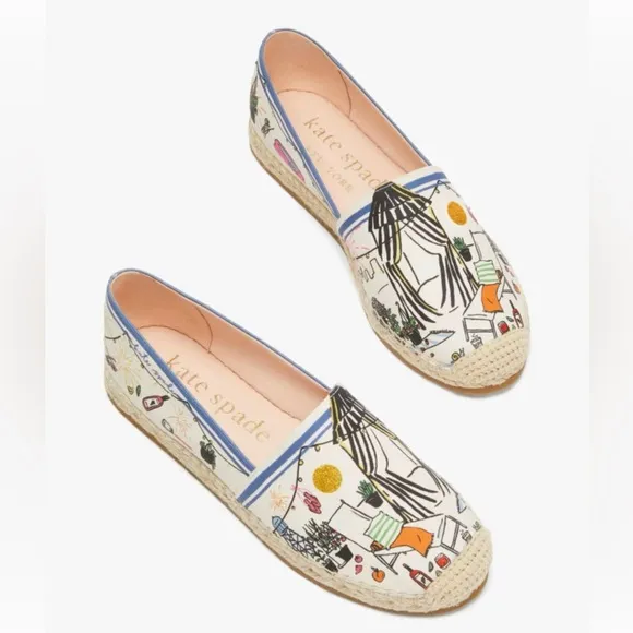 Kate Spade Cream Espadrilles with Rope Sole 5.5