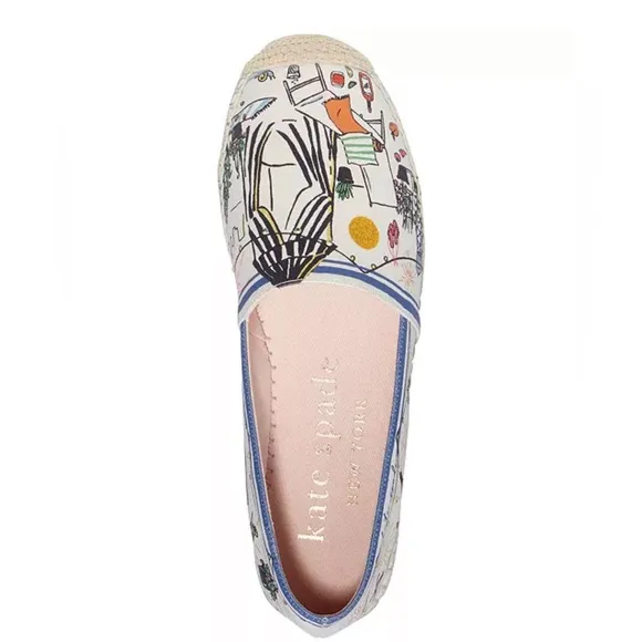 Kate Spade Cream Espadrilles with Rope Sole 5.5