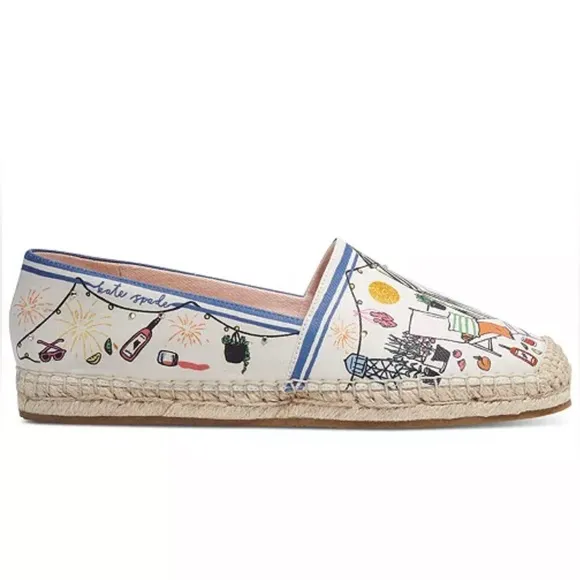 Kate Spade Cream Espadrilles with Rope Sole 5.5