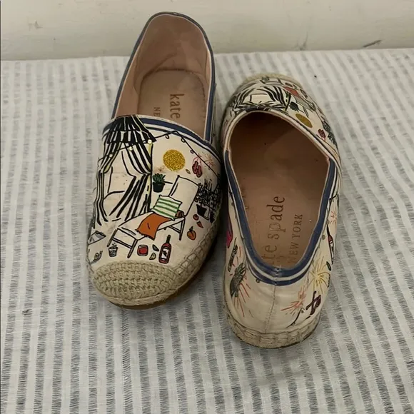 Kate Spade Cream Espadrilles with Rope Sole 5.5