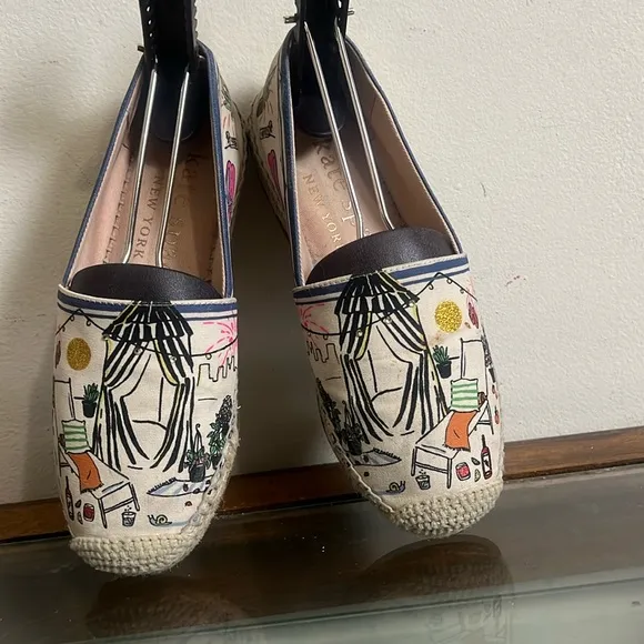 Kate Spade Cream Espadrilles with Rope Sole 5.5